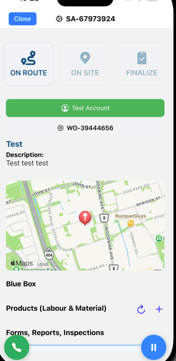 Superior Pool & Spa – Technician Workflow App screen 1